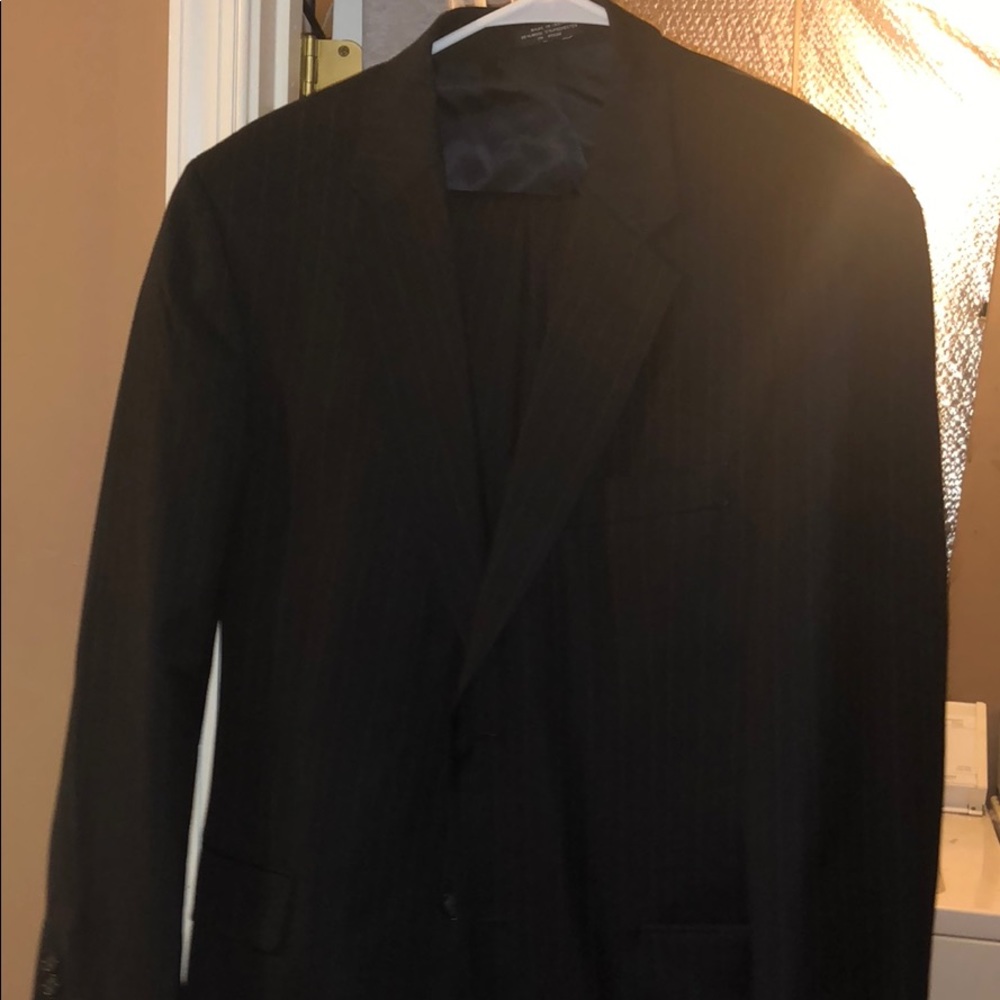 Navy Striped Suit. 40R